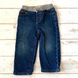 Boys 18-24m Denim Blue Jeans Dark Wash Kids Pants Baby Toddler Elastic Waist 18m